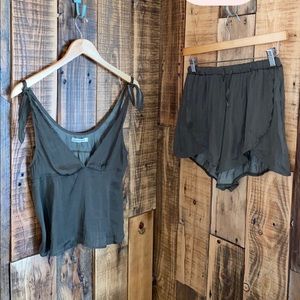 Sage Green Satin Set